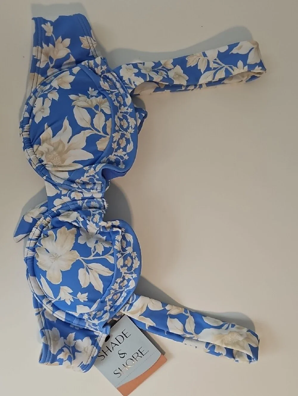 Shade & Shore Women's S / 36B Blue and White Floral Underwire Bikini Set